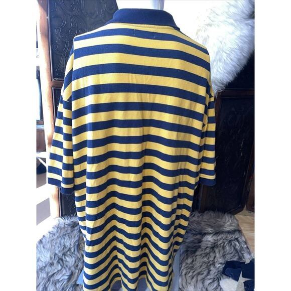 U.S.‎ Polo Assn Navy Blue and Yellow Striped Men's Shirt Size 4XL - Picture 4 of 5